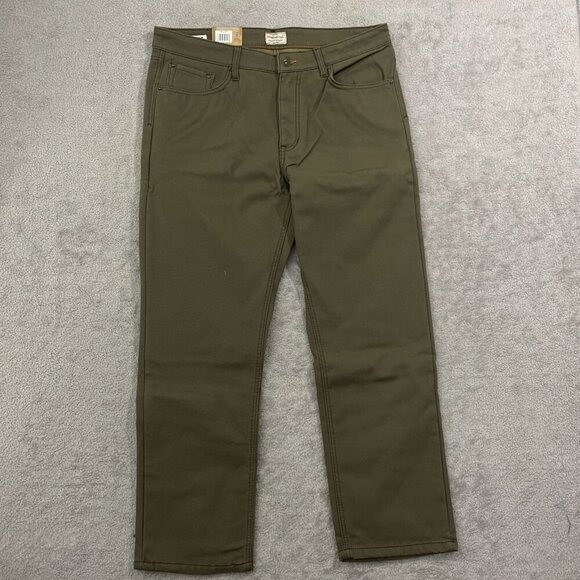 NEW Weatherproof Vintage Mens 36x30 Regular Fit Lined Pants Green - Picture 2 of 11